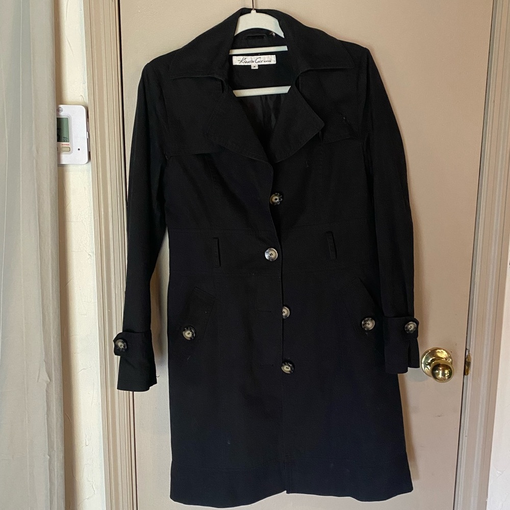 Kenneth Cole  long black coat